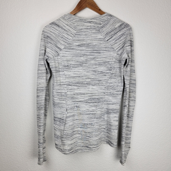 Lululemon Runderful Long Sleeve Space Dye Camo White Silver Spoon 10 - Picture 5 of 9